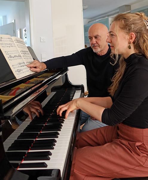Klavierunterricht Laura mit Frank